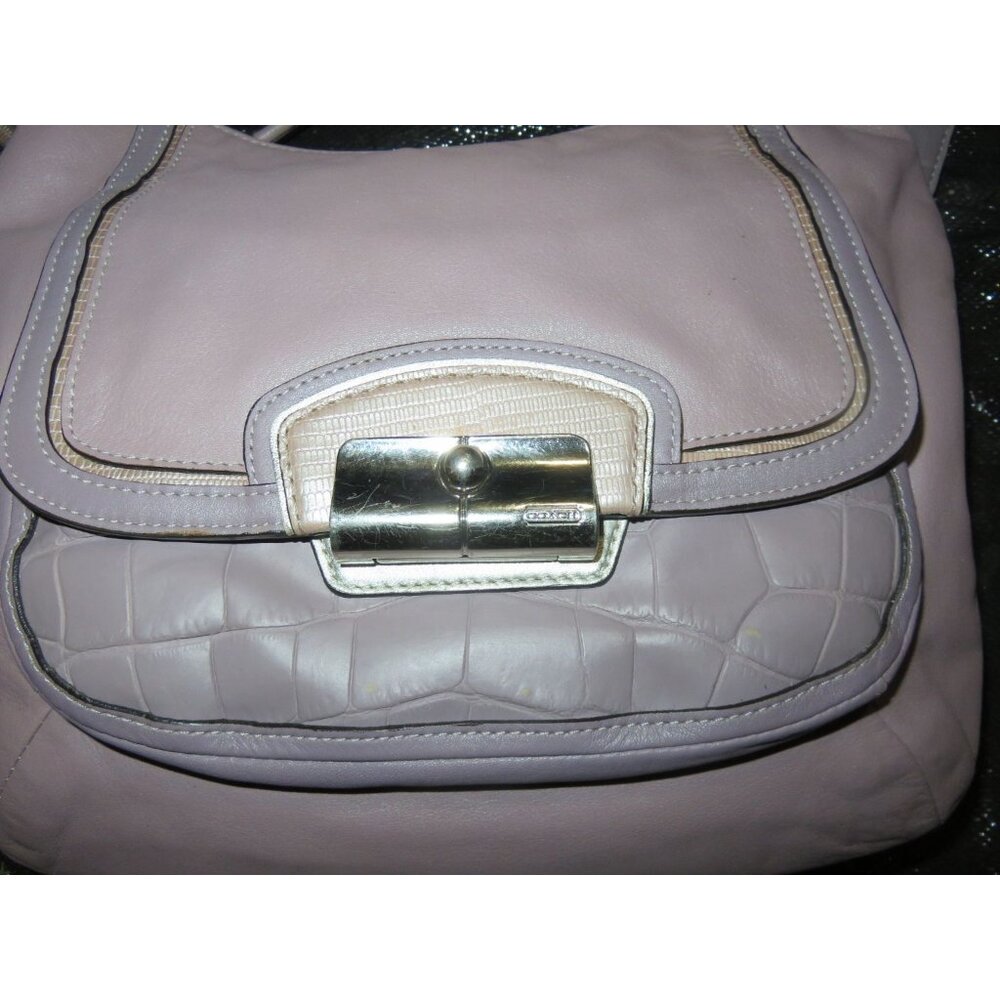 Coach 2012 Kristin Spectator Gorgeous Lavender Croc Embossed leather Hobo Crossb - Picture 8 of 15